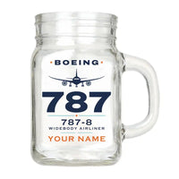 Thumbnail for Boeing 787-8 Dreamliner - Heritage + Name - Cocktail Glass (Mason Jar)