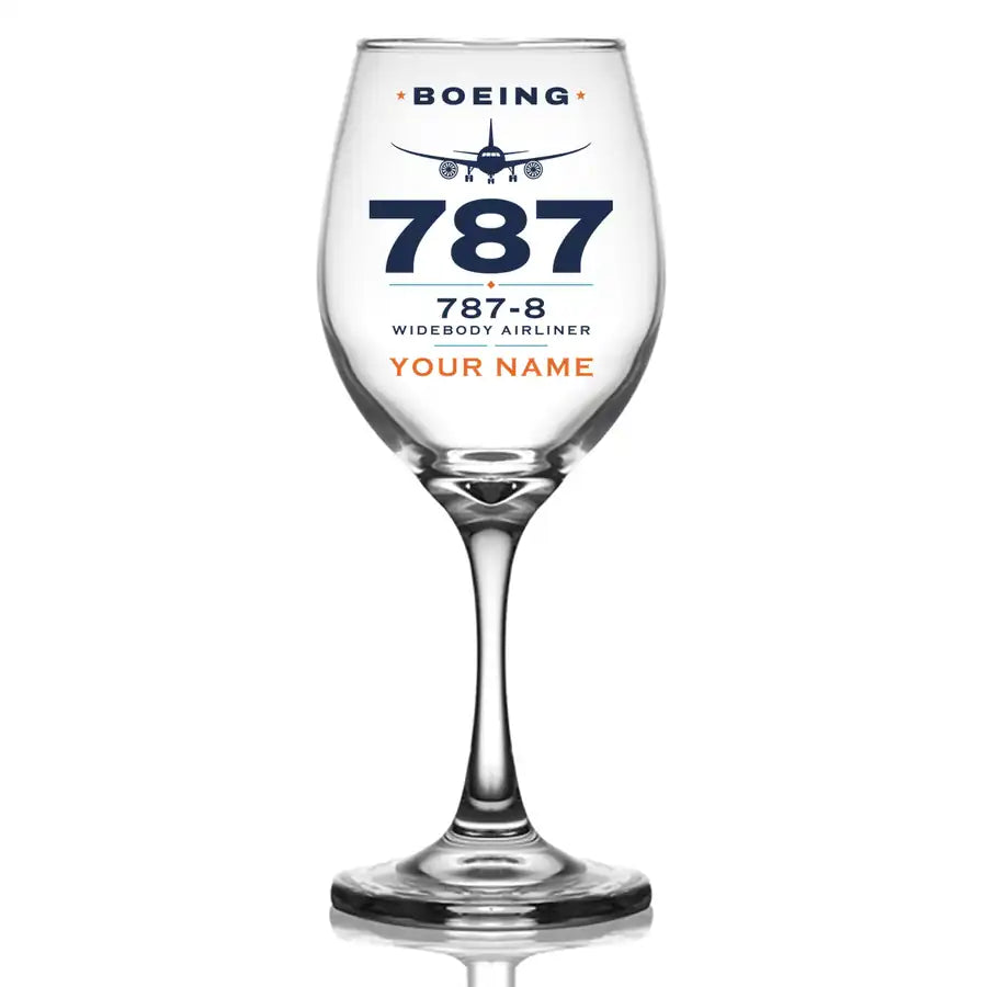 Boeing 787-8 Dreamliner - Heritage + Name - Wine Glass
