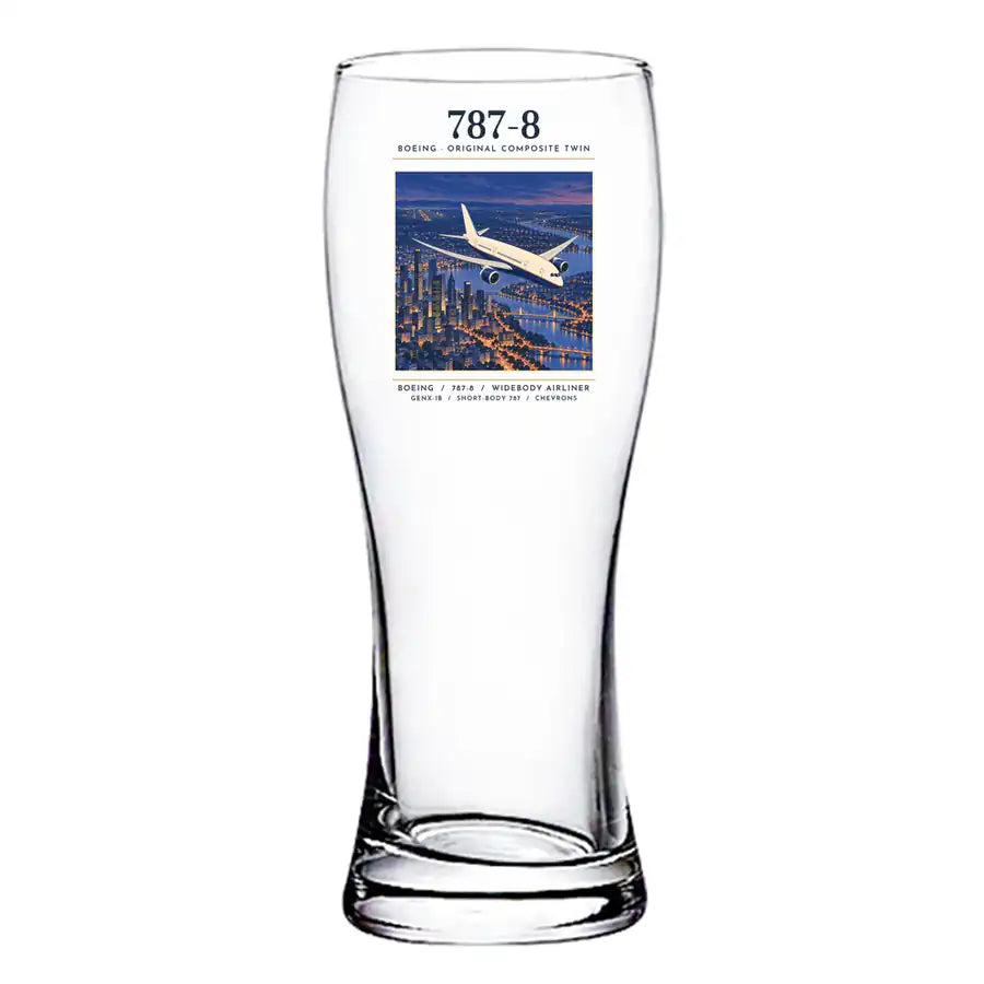Boeing 787-8 Dreamliner - Poster - Pilsner Beer Glass
