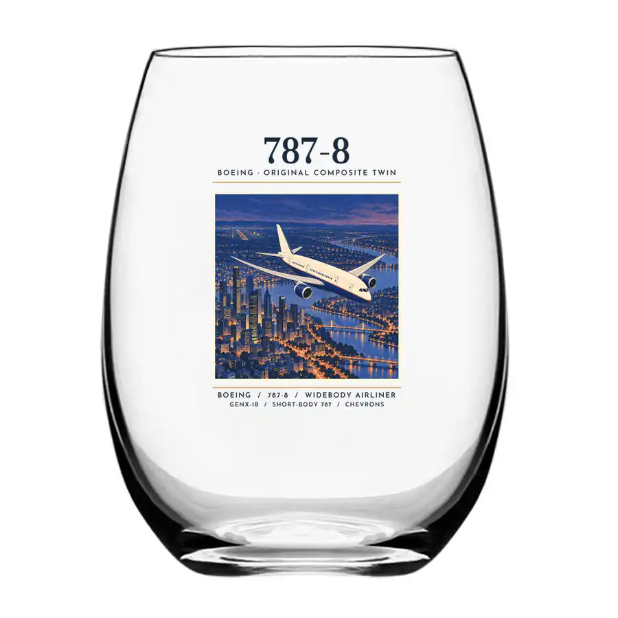 Boeing 787-8 Dreamliner - Poster - Water & Drink Glass