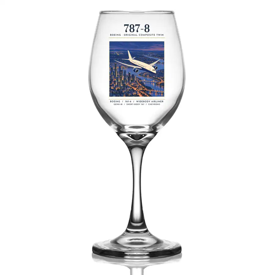 Boeing 787-8 Dreamliner - Poster - Wine Glass