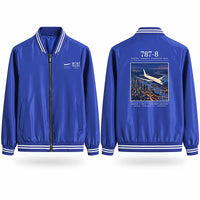 Thumbnail for Boeing 787-8 Dreamliner Stylish Jackets - Baseball Collar - Poster - Royal Blue