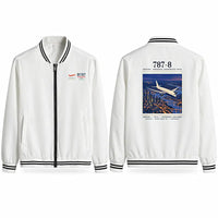 Thumbnail for Boeing 787-8 Dreamliner Stylish Jackets - Baseball Collar - Poster - White