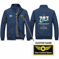 Thumbnail for Boeing 787-8 Dreamliner Stylish Jackets - Stand Collar - Original + Name - Navy Blue