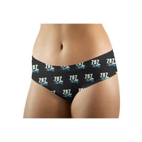 Thumbnail for Boeing 787-8 Dreamliner - Women Panties - Cartoon Pattern - Black - Front