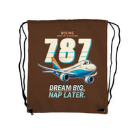 Thumbnail for Boeing 787-9 Dreamliner - Drawstring Bag - Cartoon - Brown