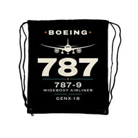 Thumbnail for Boeing 787-9 Dreamliner - Drawstring Bag - Heritage - Black