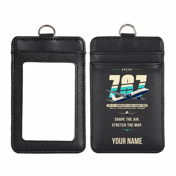 Boeing 787-9 Dreamliner - Original - ID Card Holder - Black + Name