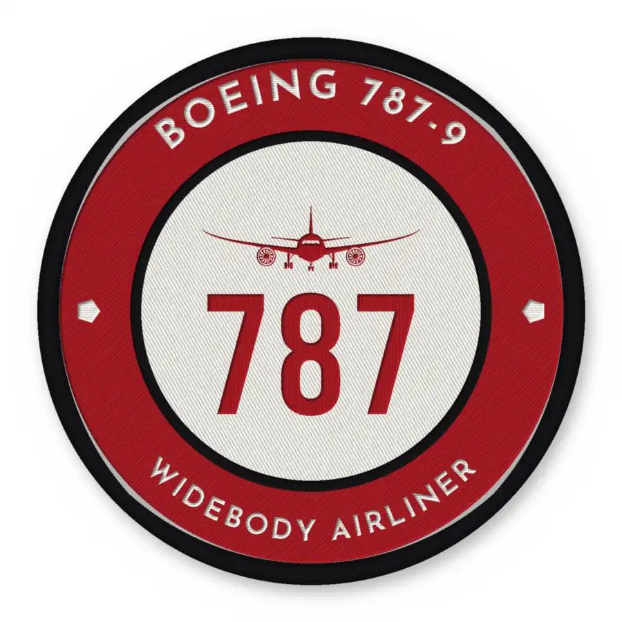 Boeing 787-9 Dreamliner Patches - Circle - Red White