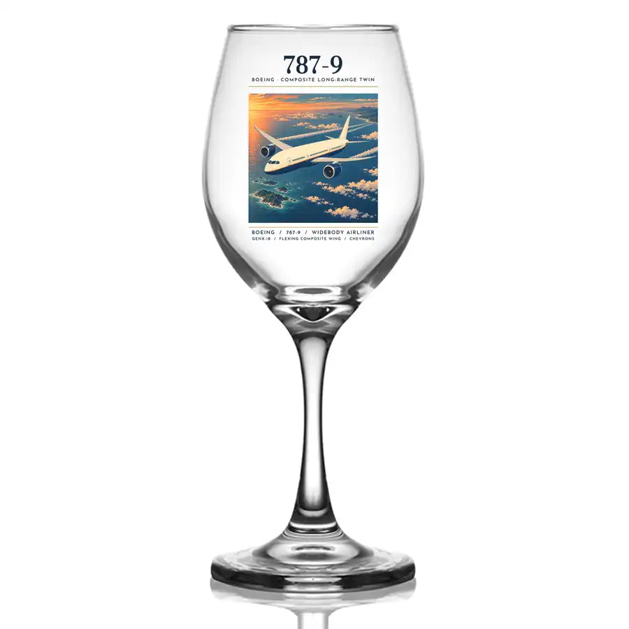 Boeing 787-9 Dreamliner - Poster - Wine Glass
