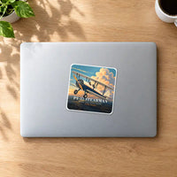 Thumbnail for Boeing Stearman PT-17 - 3D + Name - Square Sticker - MacBook