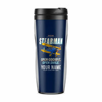 Thumbnail for Boeing Stearman PT-17 - Cartoon + Name - Plastic (No Holder) - Dark Blue