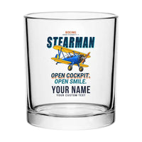 Thumbnail for Boeing Stearman PT-17 - Cartoon + Name - Special Whiskey Glass