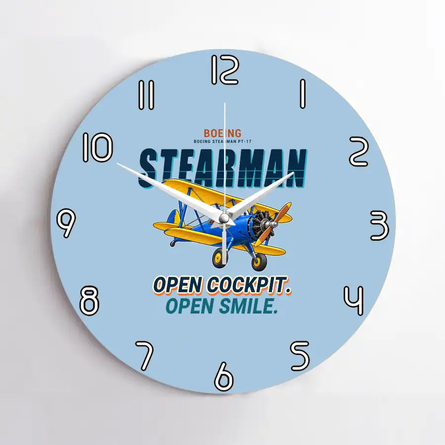 Boeing Stearman PT-17 - Cartoon - No Frame - Light Blue