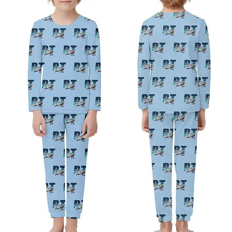 Boeing Stearman PT-17 - Children Pajamas - Original Pattern - Light Blue