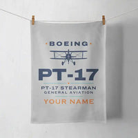 Thumbnail for Boeing Stearman PT-17 - Heritage + Name - Towel - Light Gray