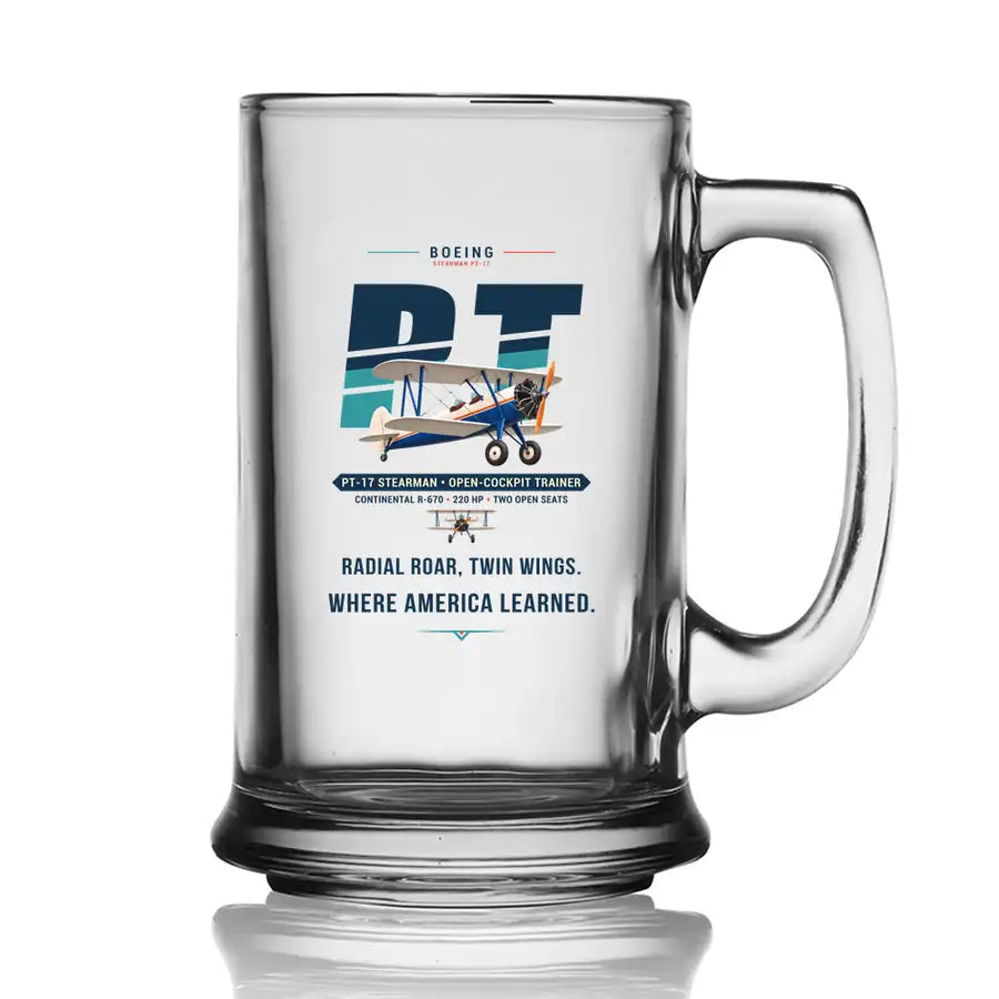 Boeing Stearman PT-17 - Original - Beer Glass with Holder