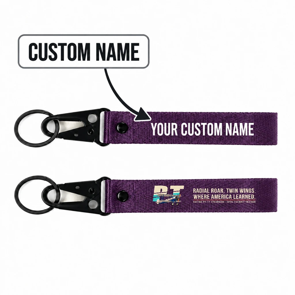 Boeing Stearman PT-17 Hawk-Shaped Key Chains - Purple - Original - Personalized