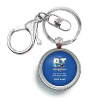 Thumbnail for Boeing Stearman PT-17 - Original + Name - Circle Key Chain - Blue