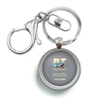 Thumbnail for Boeing Stearman PT-17 - Original + Name - Circle Key Chain - Gray