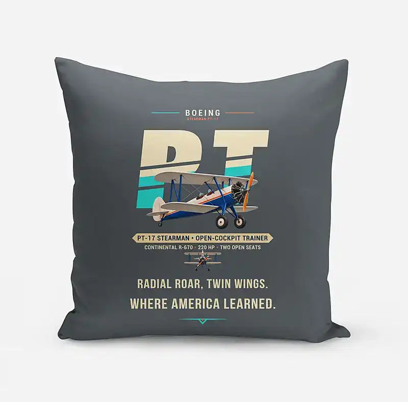 Boeing Stearman PT-17 - Original - Pillow - Gray