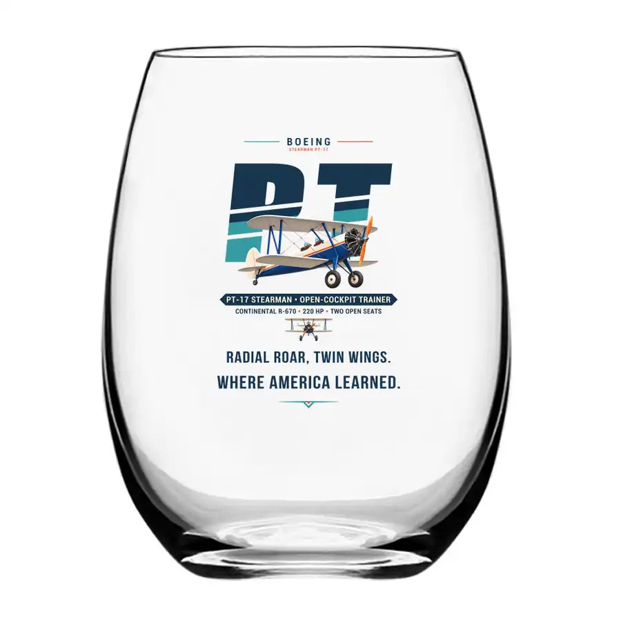 Boeing Stearman PT-17 - Original - Water & Drink Glass