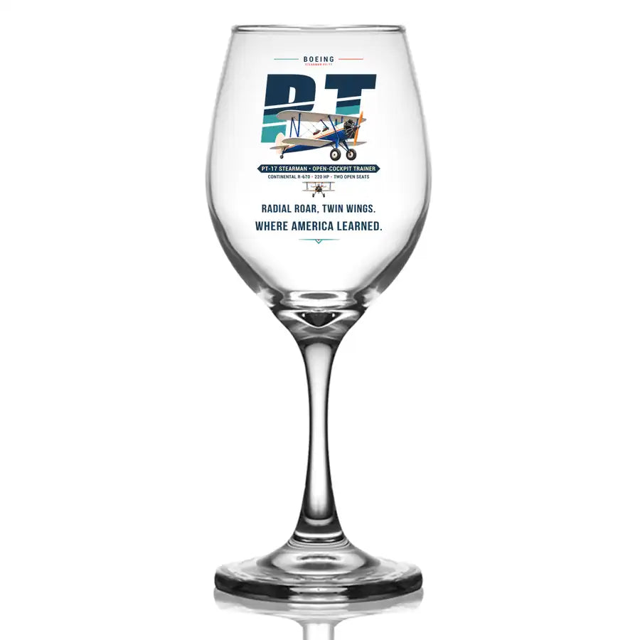 Boeing Stearman PT-17 - Original - Wine Glass