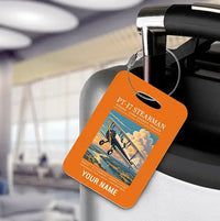 Thumbnail for Boeing Stearman PT-17 - Poster + Name - Luggage Tag - Orange