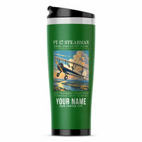Thumbnail for Boeing Stearman PT-17 - Poster + Name - Stainless Steel (No Holder) - Green