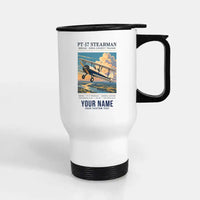 Thumbnail for Boeing Stearman PT-17 - Poster + Name - Stainless Steel with Holder - White