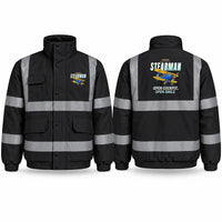 Thumbnail for Boeing Stearman PT-17 Reflective Winter Jackets - Cartoon - Black