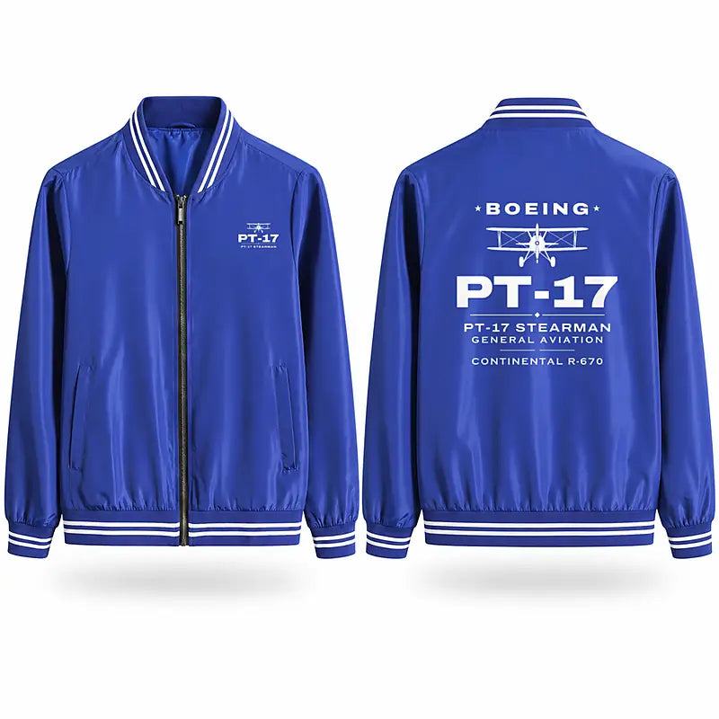 Boeing Stearman PT-17 Stylish Jackets - Baseball Collar - Heritage - Royal Blue