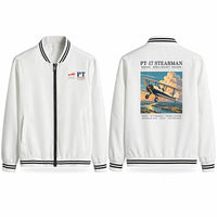 Thumbnail for Boeing Stearman PT-17 Stylish Jackets - Baseball Collar - Poster - White