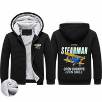 Thumbnail for Boeing Stearman PT-17 Zipped Sweatshirts - Cartoon - Black