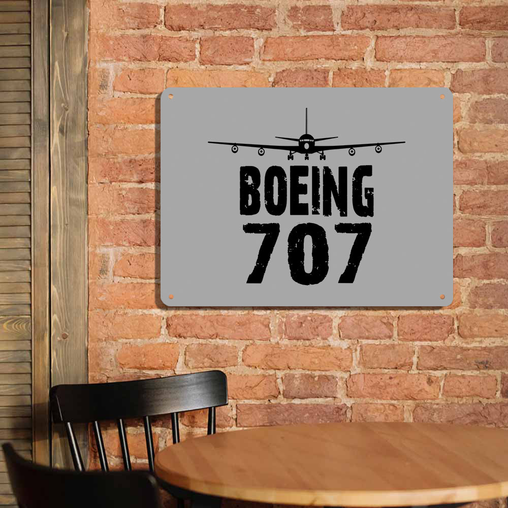 Boeing 707 & Plane Printed Metal Sign
