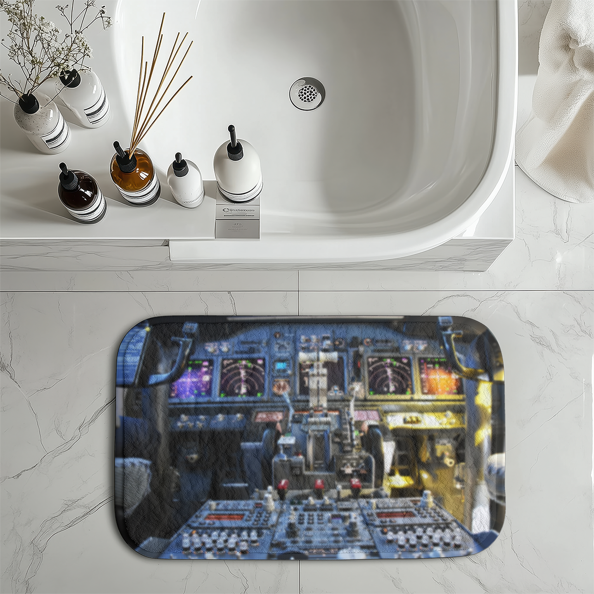 Boeing 737 Cockpit Designed Bath Mats
