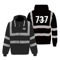 Thumbnail for Boeing 737 Designed Designed Reflective Zipped Hoodies