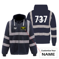 Thumbnail for Boeing 737 Designed Designed Reflective Zipped Hoodies