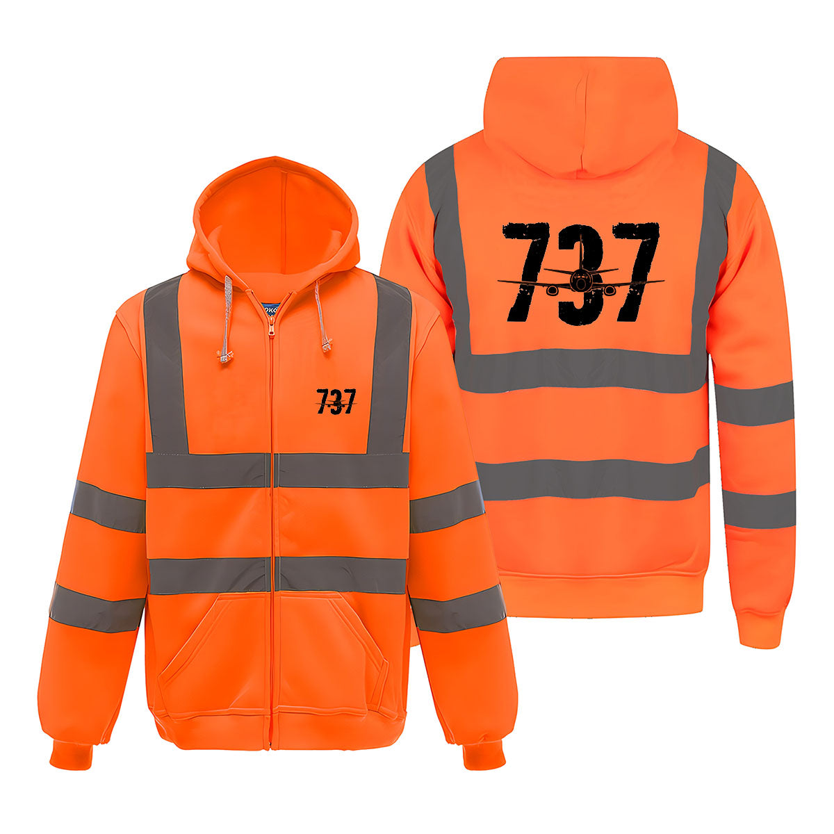 Boeing 737 Designed Designed Reflective Zipped Hoodies