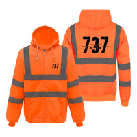 Thumbnail for Boeing 737 Designed Designed Reflective Zipped Hoodies