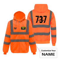Thumbnail for Boeing 737 Designed Designed Reflective Zipped Hoodies