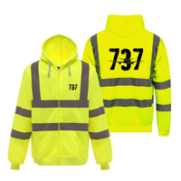 Thumbnail for Boeing 737 Designed Designed Reflective Zipped Hoodies