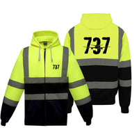 Thumbnail for Boeing 737 Designed Designed Reflective Zipped Hoodies