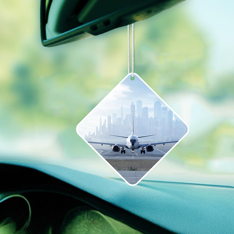 Boeing 737 & City View Behind Designed Car Air Fresheners
