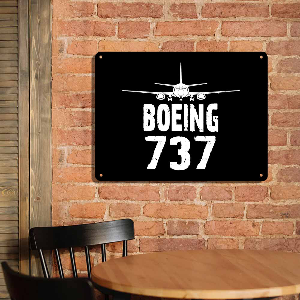Boeing 737 & Plane Printed Metal Sign