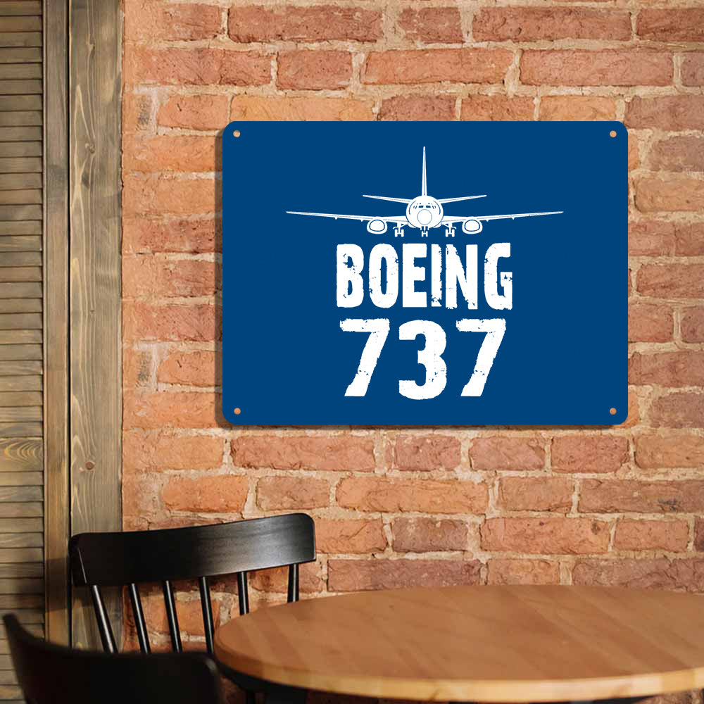 Boeing 737 & Plane Printed Metal Sign