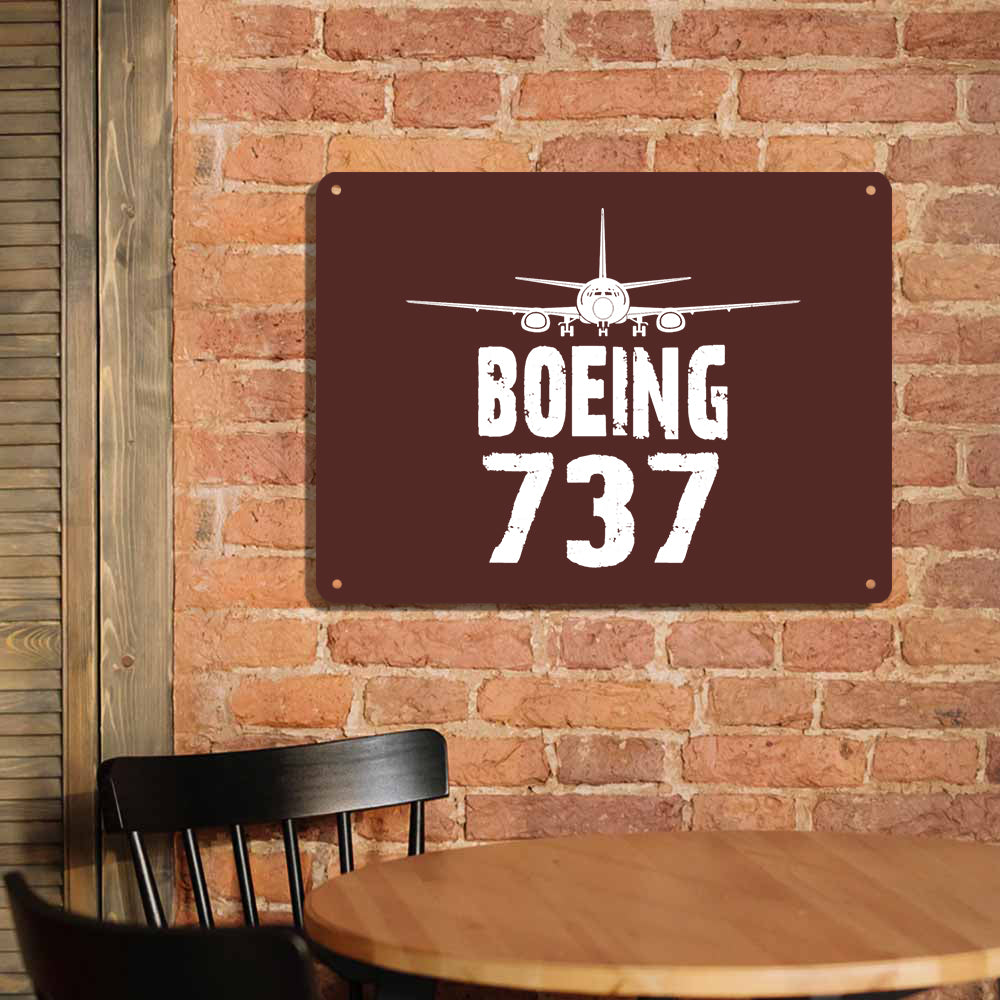 Boeing 737 & Plane Printed Metal Sign
