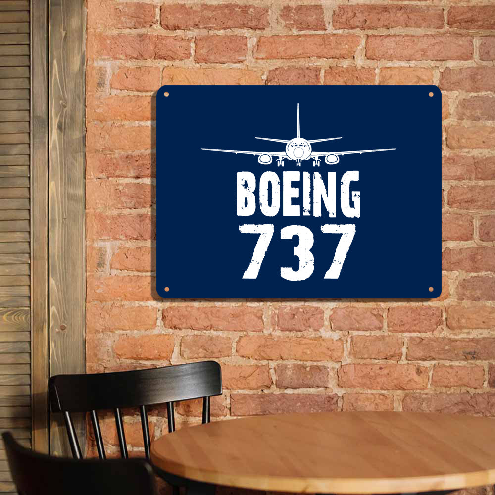 Boeing 737 & Plane Printed Metal Sign