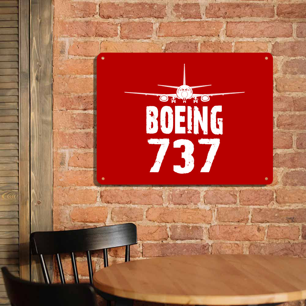 Boeing 737 & Plane Printed Metal Sign