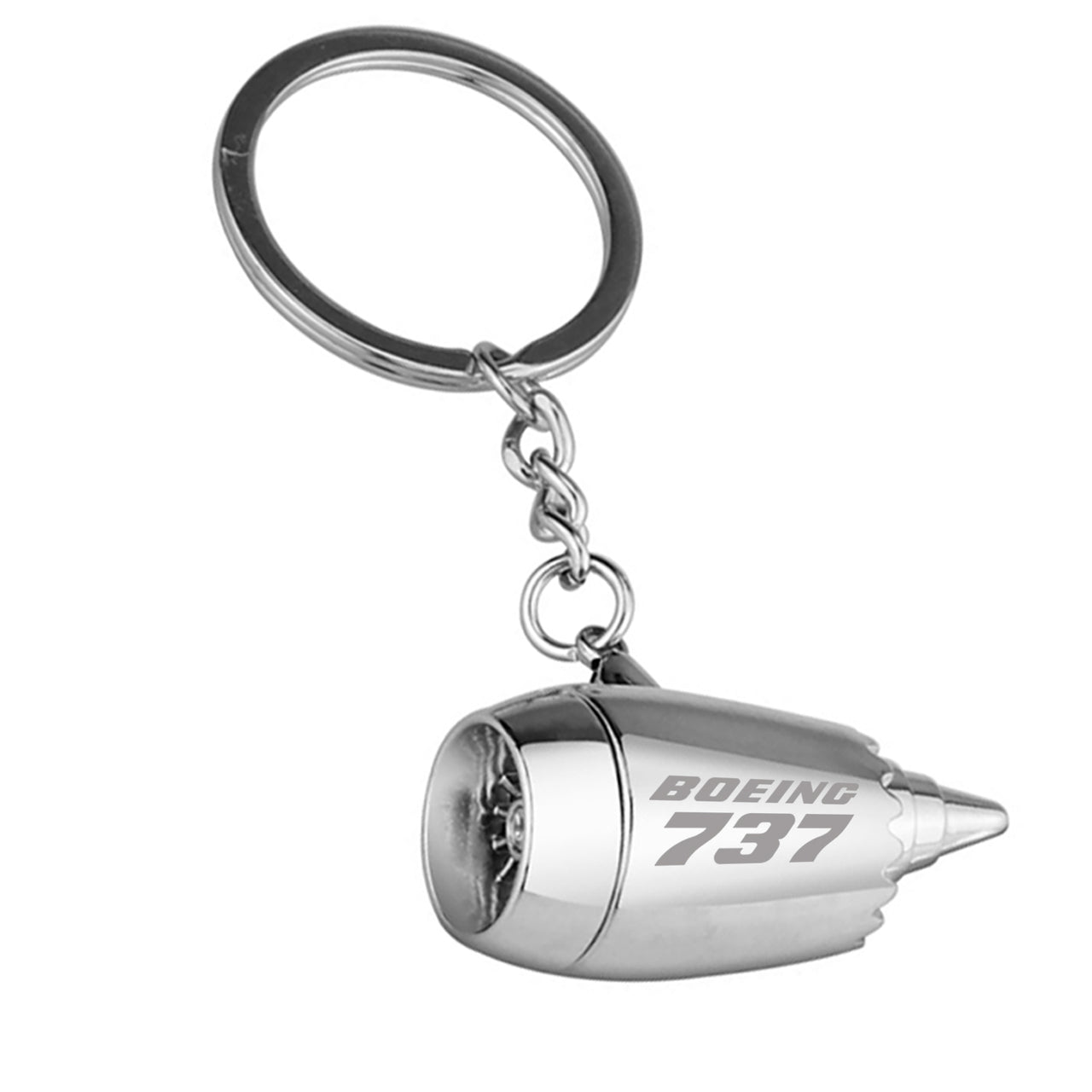 Boeing 737 & Text Jet Engine Turbine Key Chains